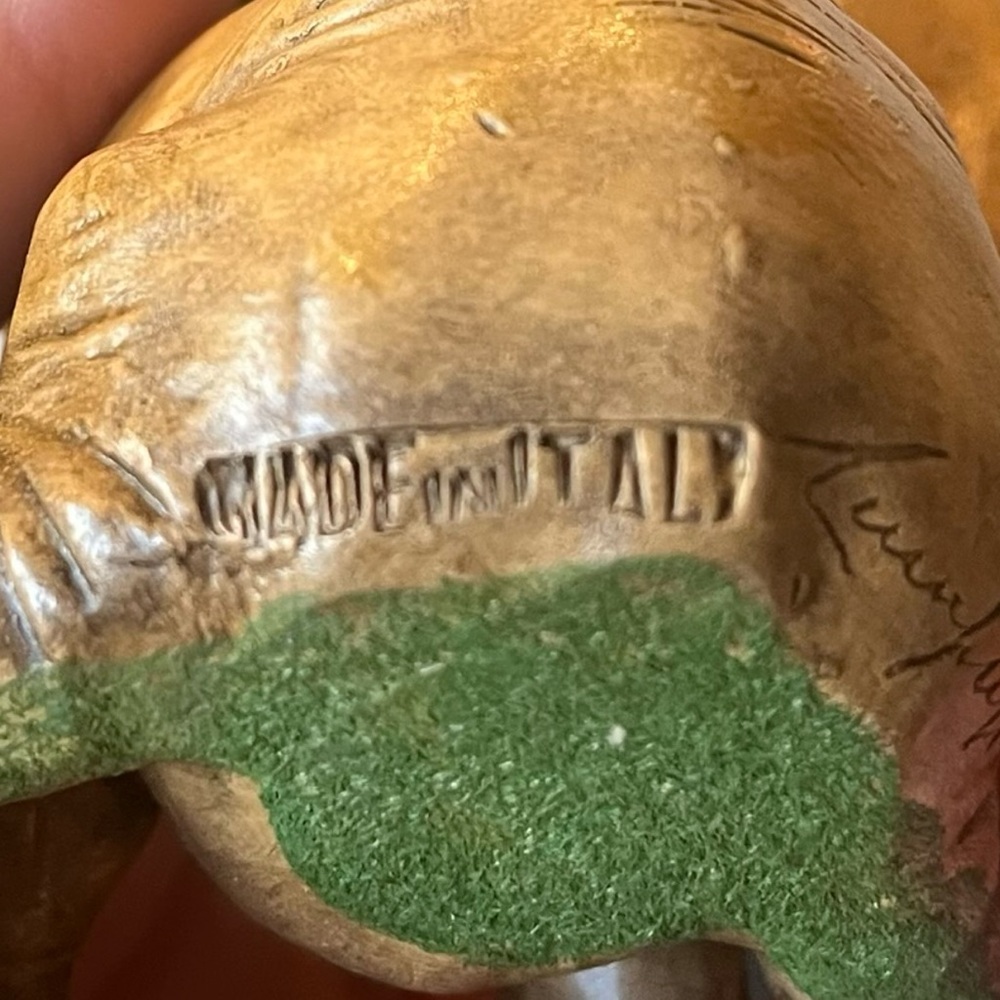 Vintage Signed Guido Cacciapuoti Made in Italy Baby Elephant Figurine Trunk Up - Picture 7 of 10
